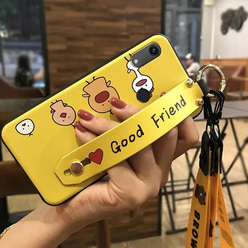 Lanyard Phone Case For Huawei Honor 8A Rear Fingerprint Module / Y6 2019 Enjoy 9E Silicone Cover Holder Carcoon Series | Мобильные