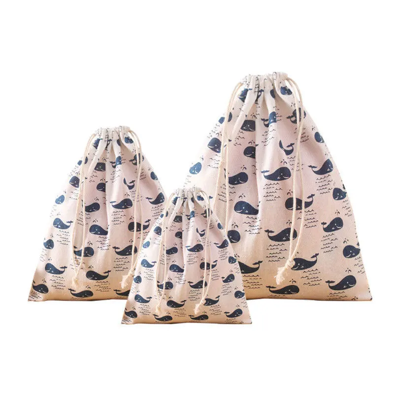 Christmas Gift Bags Sacks Hessian Santa Stocking Candy Present Storage Bag with Drawstring New Year Party Decoration Supplies | Дом и сад