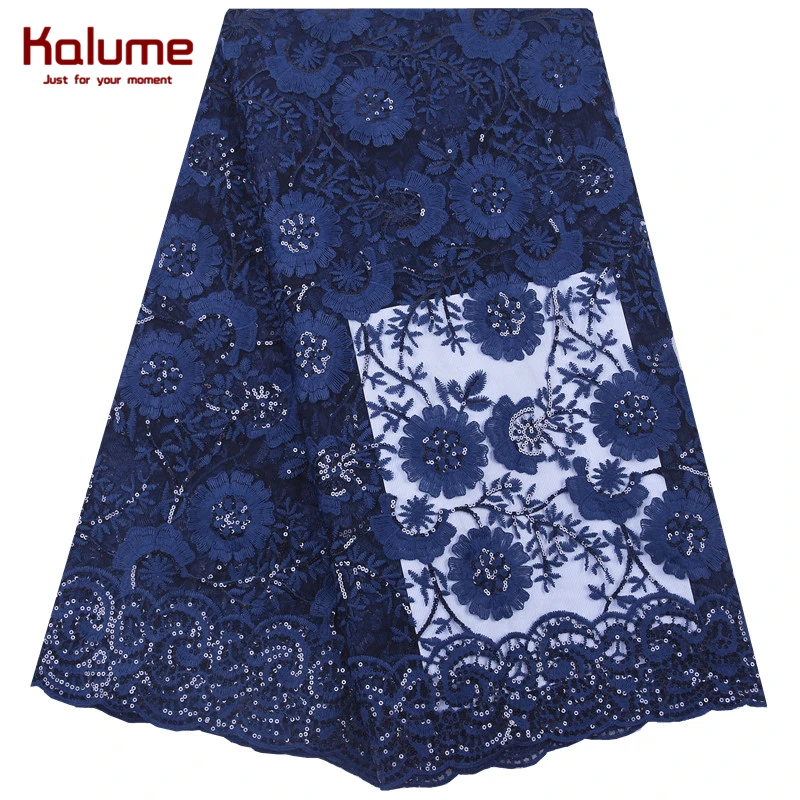 

Kalume Sequins African Lace Fabric Pure White French Mesh Milk Silk Lace Fabric Embroidery Nigerian Tulle Lace For Wedding F1989