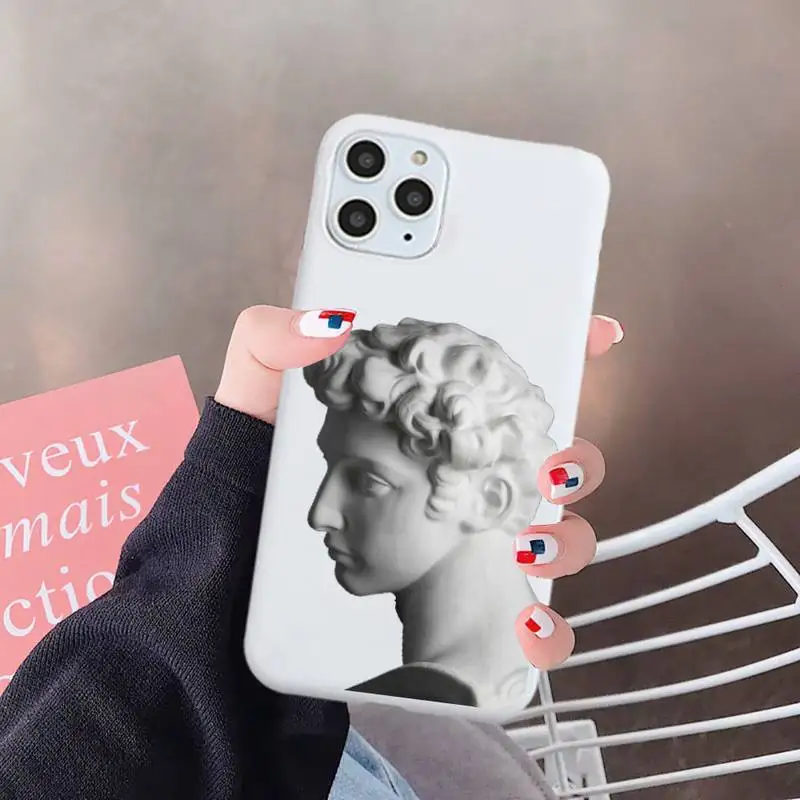 

Abstract Art Statue pattern Phone Case Candy Color for iPhone 6 7 8 11 12 s mini pro X XS XR MAX Plus
