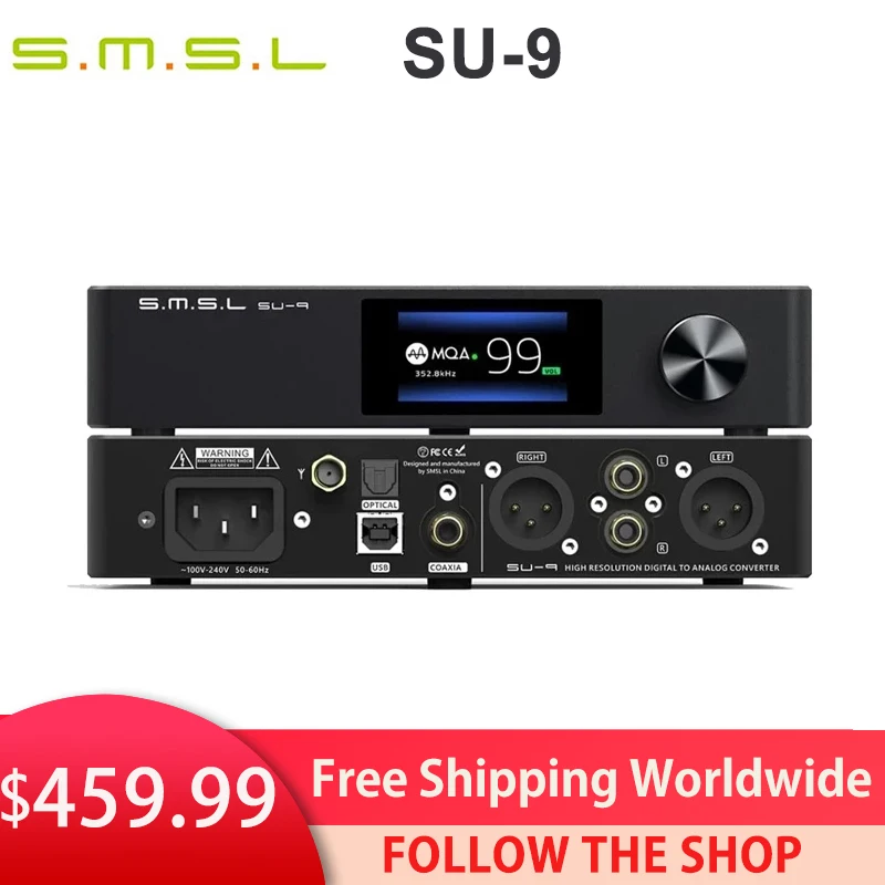 SMSL SU 9 DAC MQA Full Decoder Bluetooth 5 0 ES9038Pro DSD512 PCM768kHz/32Bit USB сбалансированный декодер SH DA