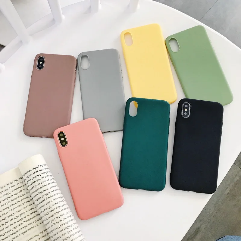 Однотонные силиконовые чехлы для пар iphone XR X XS Max 6 6S 7 8 Plus милый мягкий простой