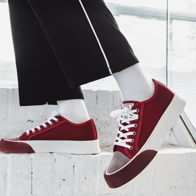 

Summer Solid Color Canvas Shoes Men Flat Board Shoes Casual Wearable Lightweight Comfort Student Shoes Men Vulcanize Shoes