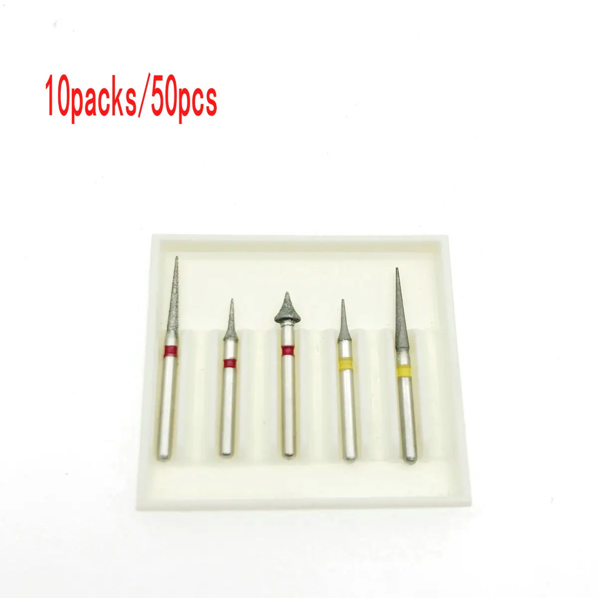 10packs/50pcs Dental Interproximal Enamel High Speed Diamond Burs Tooth Drill Set |