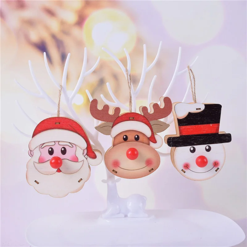 

Wooden Dolls LED Baubles Pendants Gifts Merry Christmas LED Light Home Decoration Christmas Tree Hanging Decoration