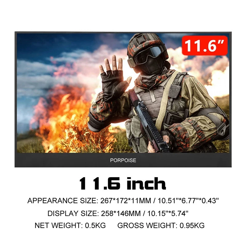 11.6 Inch Portable Computer HDMI Monitor for Nintendo Switch PC PS3 PS4 Xbo X360 1080P IPS LCD LED Display Raspberry | Компьютеры и