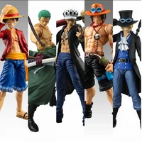 18cm one piece movable luffy ace roronoa zoro trafalgar law sabo action figure toys collection christmas toy no color box