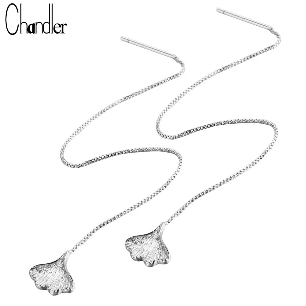 Чандлер гингко лист длинные висячие серьги для девочек дружба Бесконечность