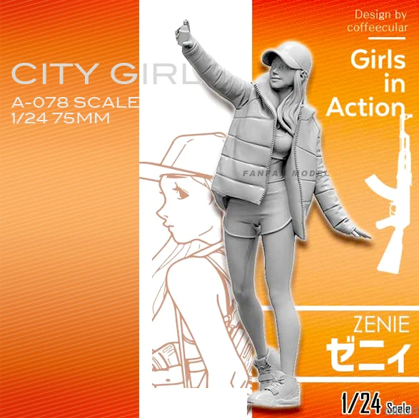 

1/24(75mm) Resin Kits Resin Beauty Model Self-assembled A78