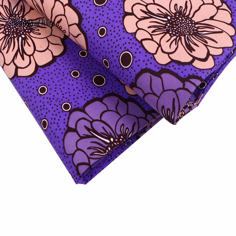 Фиолетовый Анкара Африканский полиэстер воск принты ткань новый бинта настоящий