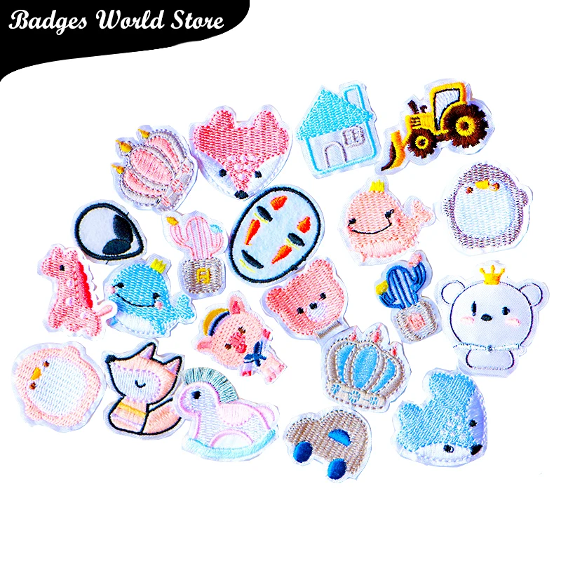 Cartoon Decorative Patch Alien Anime Cute bear car icon Embroidered Applique Patches For DIY Iron on Badges clothes Stickers | Дом и сад