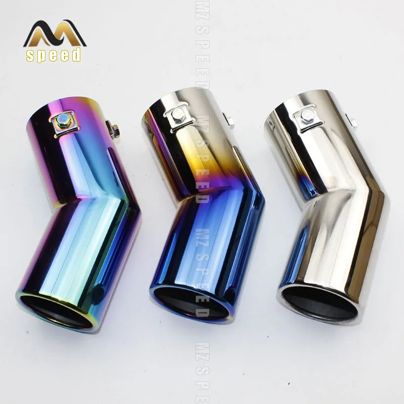 

Universal Car Rear Round Exhaust Pipe Tail Muffler Tip Chrome Stainless Steel Automobile Muffler Tip Replacement For Auto Acce