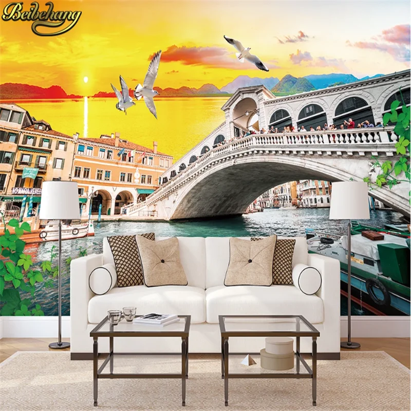 beibehang custom 3D photo mural wall paper Venice Water City Bridge bedroom living landscape restaurant large wallpaper | Обустройство