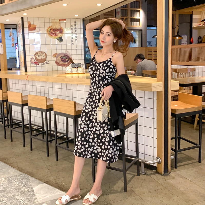 Сексуальное женское платье макси без рукавов на бретельках Длинные платья 2020