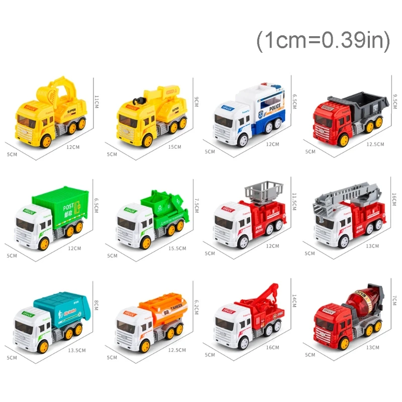 

Mini Inertial Engineering Vehicle Pull Back Stunt Car Truck Model Kids Children Early Educational Toys Gift