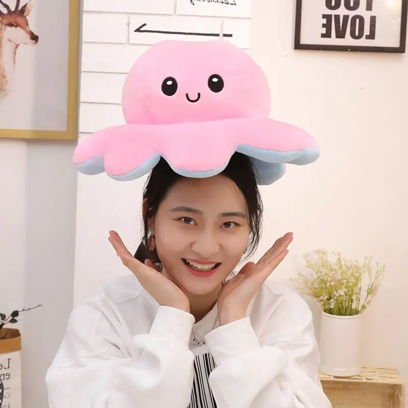 

Оригинальная игрушка-Осьминог с откидной крышкой, двойная вечеринка, осьминог, светящиеся смешные мягкие игрушки