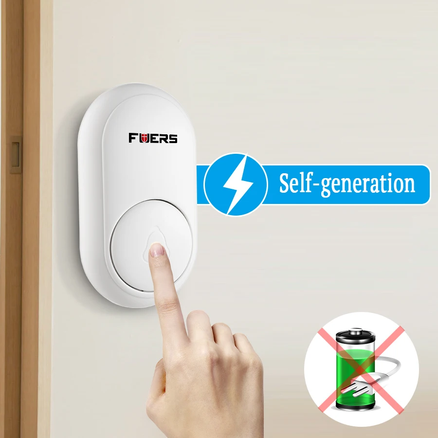 Беспроводной дверной звонок FUERS самопоколение умный на большие расстояния не
