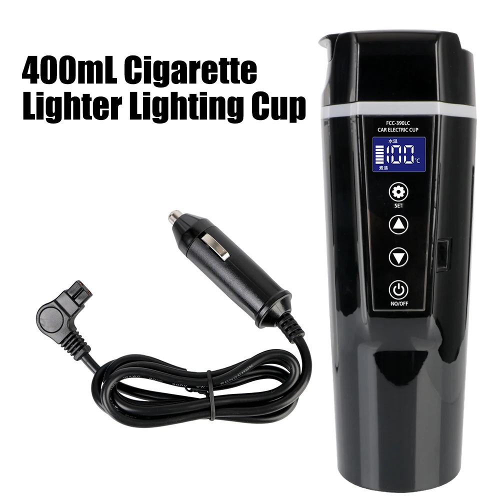 

LEEPEE 12V 24V Portable 400mL Water Warmer Bottle Stainless Steel Car Heating Cup Car Kettle Car Accessories