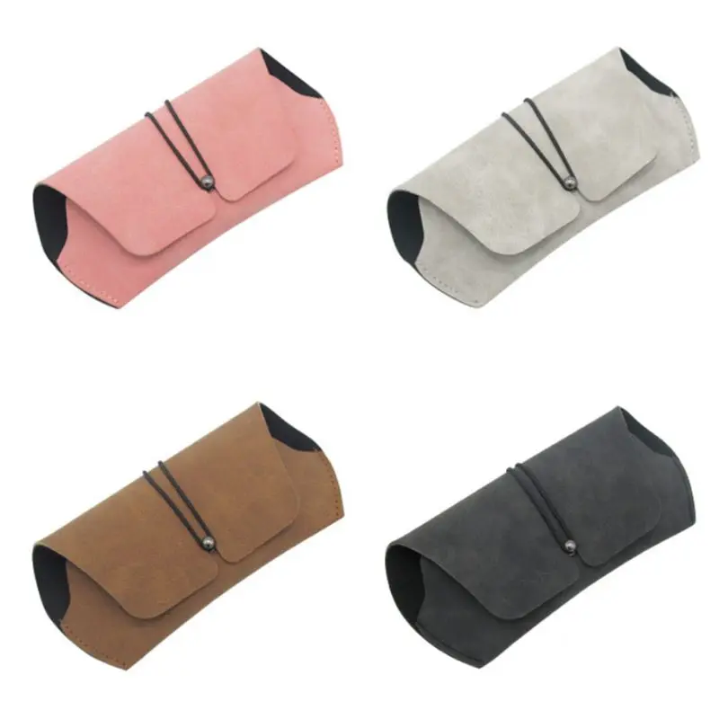 Creative Buckle Glasses Case Pack Myopia Eyeglasses Box Retro Anti-pressure Portable Matte Leather Sunglasses Storage Boxes | Аксессуары