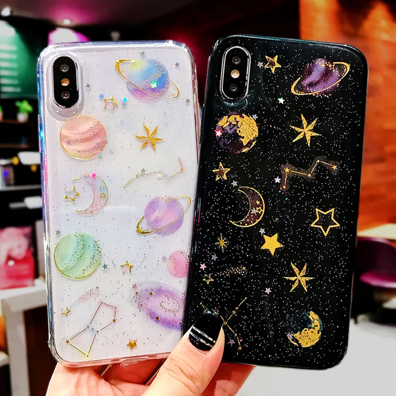 Роскошный модный блестящий чехол для iphone X XR XS MAX 6 6S 7 8 Plus мягкий силиконовый со