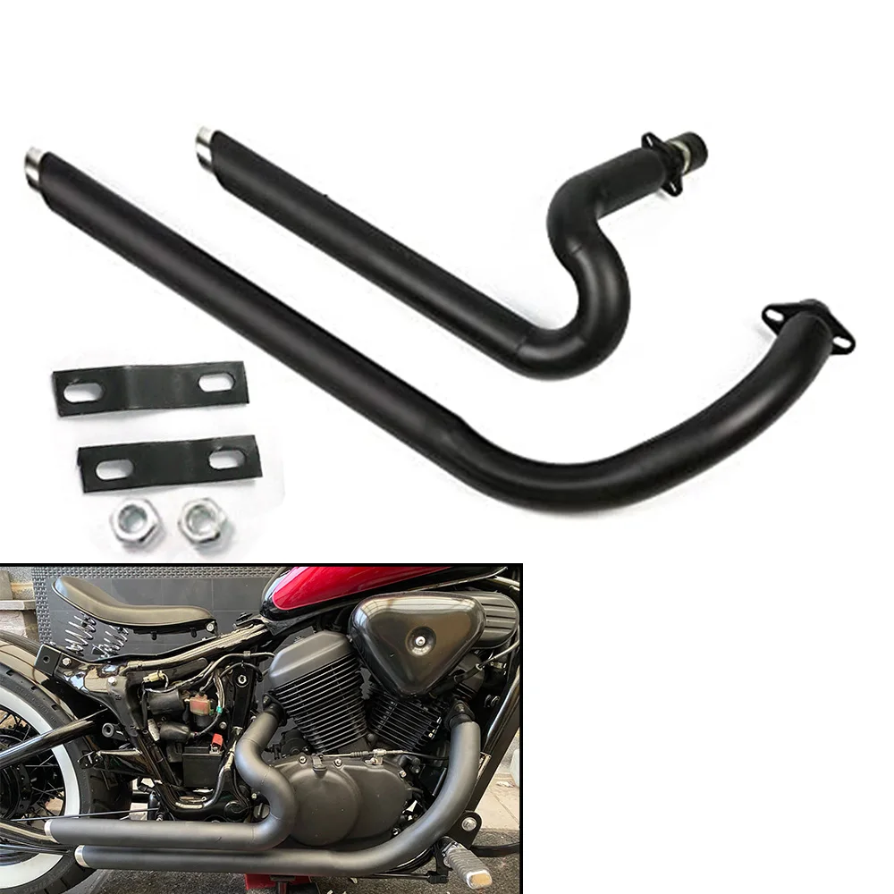 USA Shortshots Staggered Exhaust Pipes Kit For Honda Steed Shadow VT600 VLX 600 