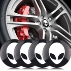 Металлические наклейки Alienware Alien Car Wheel Center, 4 шт., Переводные картинки 2018, новые личные 3d-логотипы Alien, декоративные наклейки, Стайлинг автомобиля