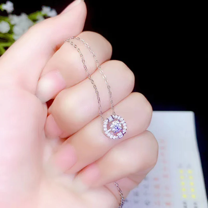 CoLife Jewelry 0.3ct D Color Moissanite Pendant for Young Girl 925 Silver Moissanite Necklace Pendant Birthday Gift for Woman