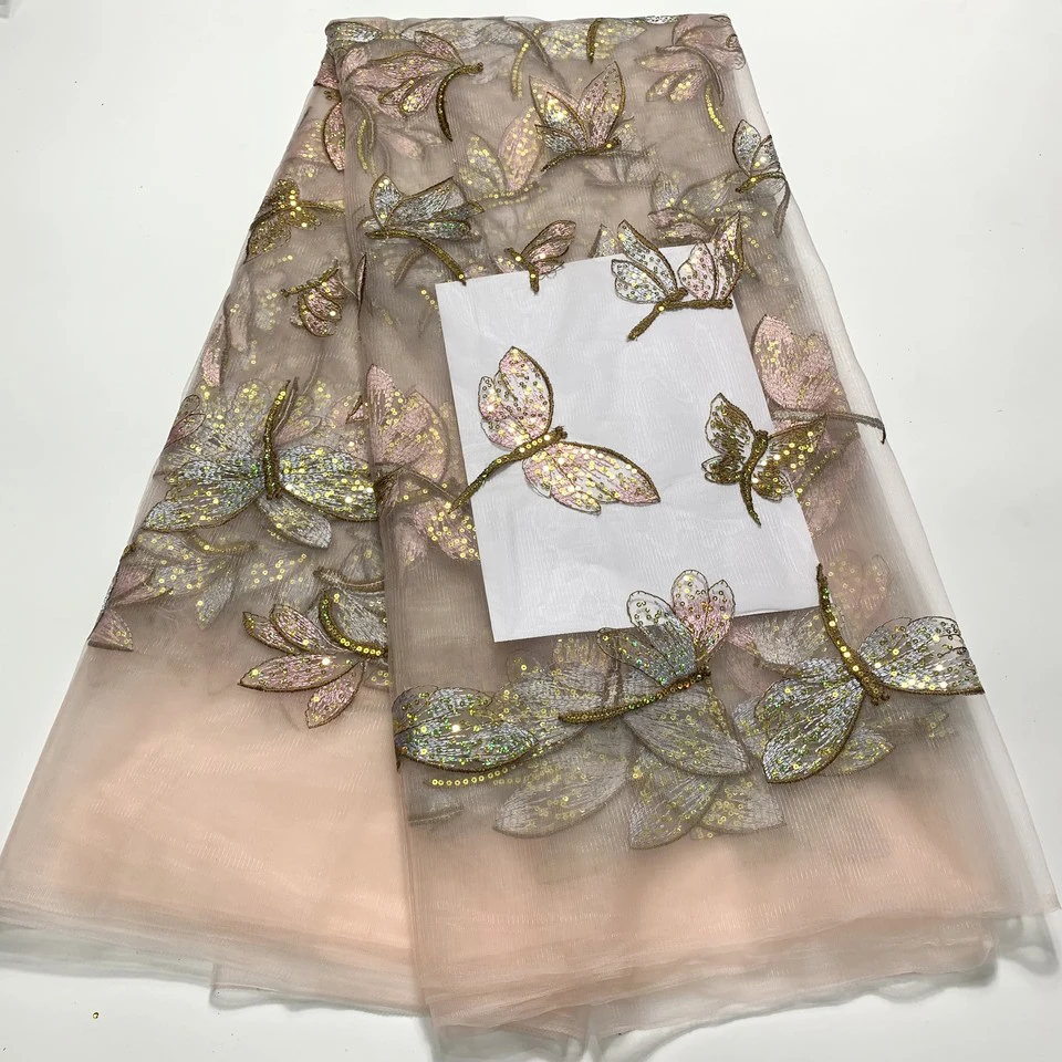 2021 новейшая африканская кружевная ткань высокого качества вышитая блестками
