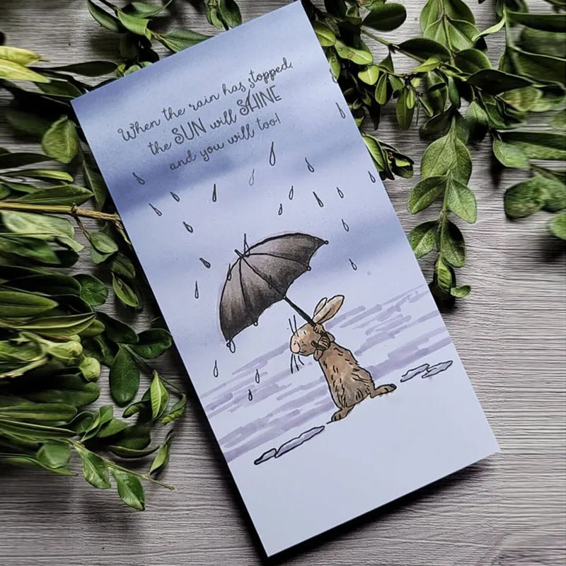 

I Miss You Rainbow Rabbits Dies Corresponding Stamps DIY Scrapbooking Card Album Making Embossing Crafts Stencil 2020