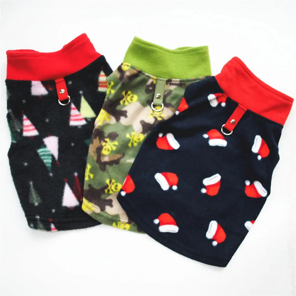 Одежда для питомцев собачий флисовый зимний свитер с капюшоном жилетом осенняя