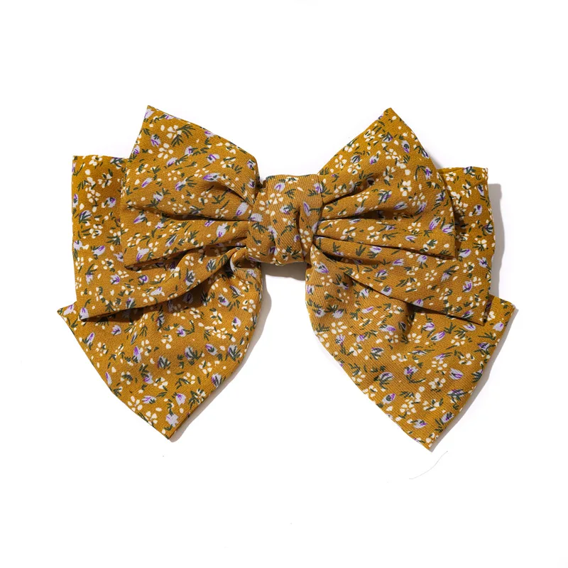 Three-layer Knot Oversized Bow Steel Clip Women's Elegant and Versatile Fabric Spring Jewelry Barrettes Fashion Floral Bulk |