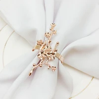 12pcslot new plum blossom napkin ring metal napkin buckle restaurant napkin ring ring stand wedding party table decoration