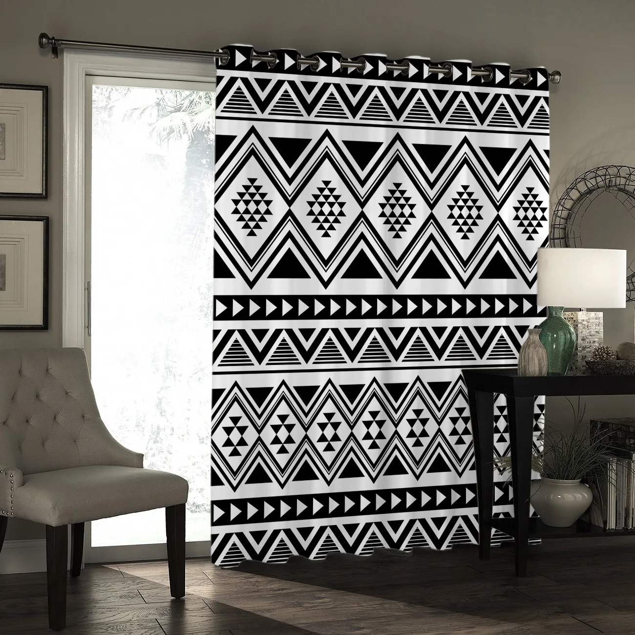 Элегантный стиль и Этнический узор Navajo Tuo черно белого цвета абстрактные