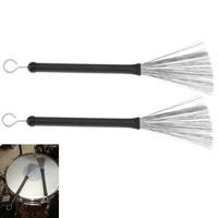 drumsticks 2pcslot full metal jazz drum sticks retractable aluminium alloy steel wire drumsticks percussion drum brushes
