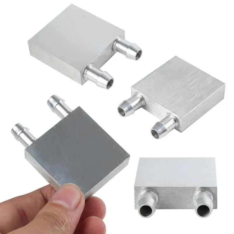 

1PC Portable Silver Water Cooling Block Radiator Liquid Cooler 40x40x12mm Liquid Cooler Waterblock Computer Components