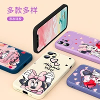 pink minnie love disney for apple iphone 13 12 mini 11 pro xs max xr x 8 7 6s se plus liquid silicone soft cover phone case