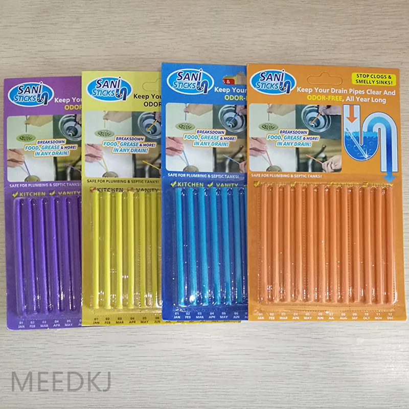 

1pcs color random bathroom kitchen pipeline dredging cleanser bathtub sewer cleaning stick
