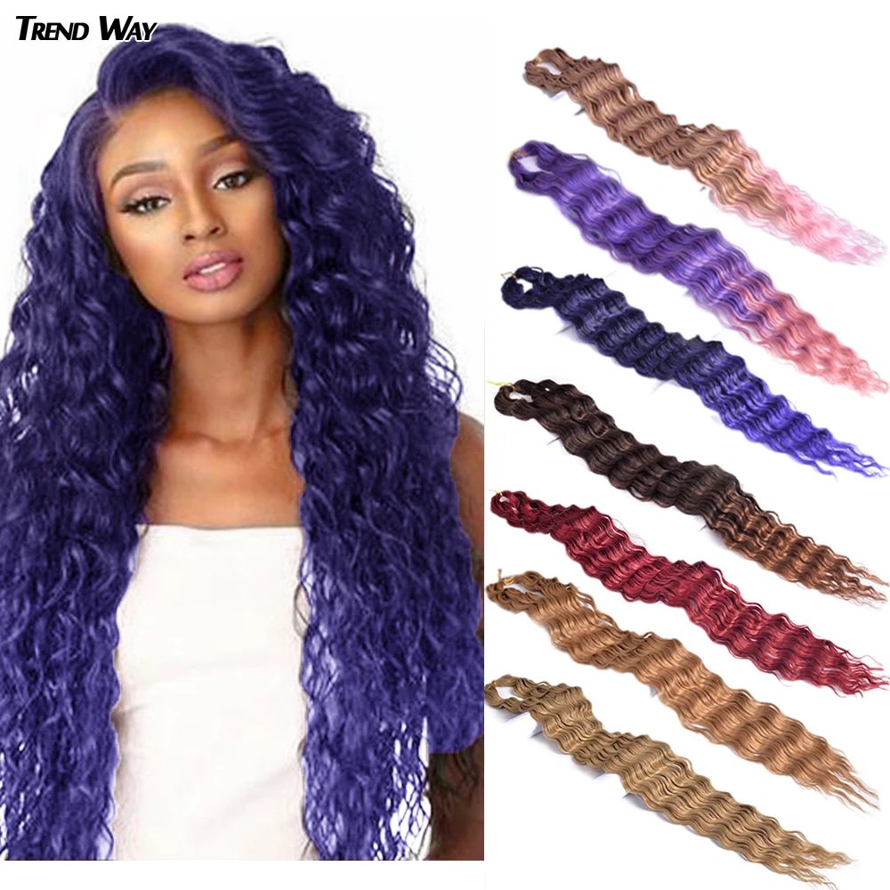 

30 Inch Soft Long Water Wave Crochet Hair Synthetic Goddess Braiding Hair Natural Wavy Ombre Blonde Hair Extensions Trend Way