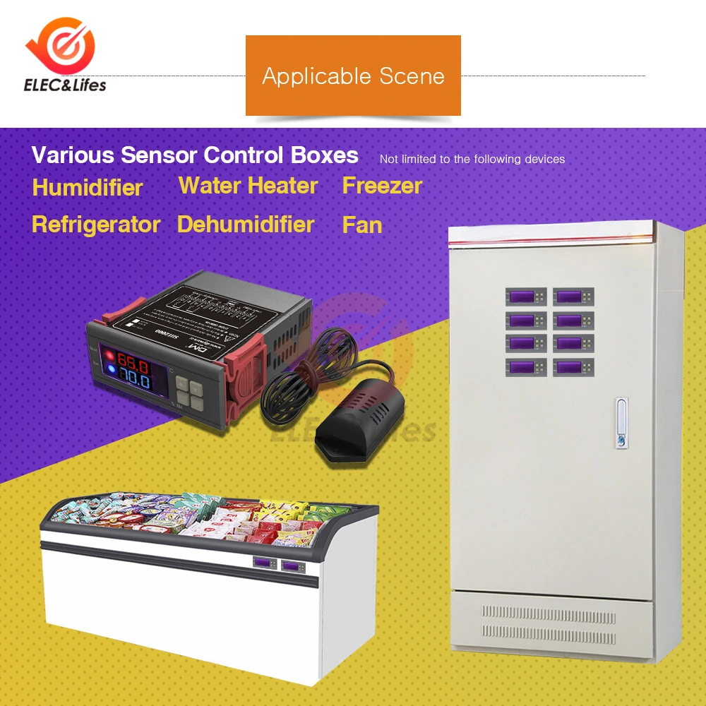 DC 12V 24V AC 110V 220V SHT2000 цифровой термостат Гигрометр Регулятор двойной светодиодный дисплей Температура регулятор влажности переключатель