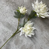 artificial flower trigeminal raw silk dahlia thorn chrysanthemum home arrangement wedding bridal bouquet decoration model