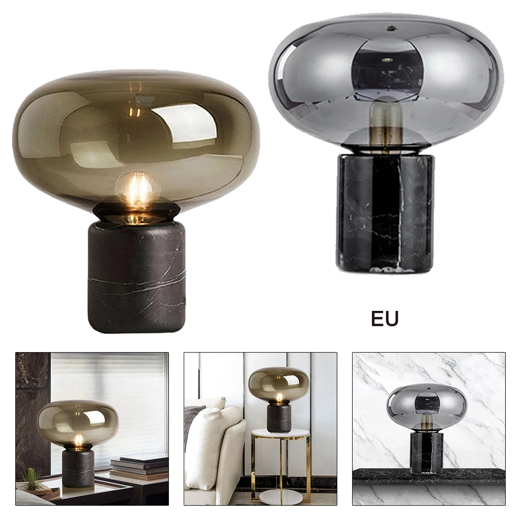 

Simple Table Lamp for Bedroom Living Room Desk Lamp Study Art Decor Marble Base LED E27 Bedside Night Lights EU Plug