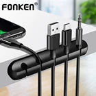 Силиконовый держатель FONKEN для кабеля USB, гибкий зажим для кабеля