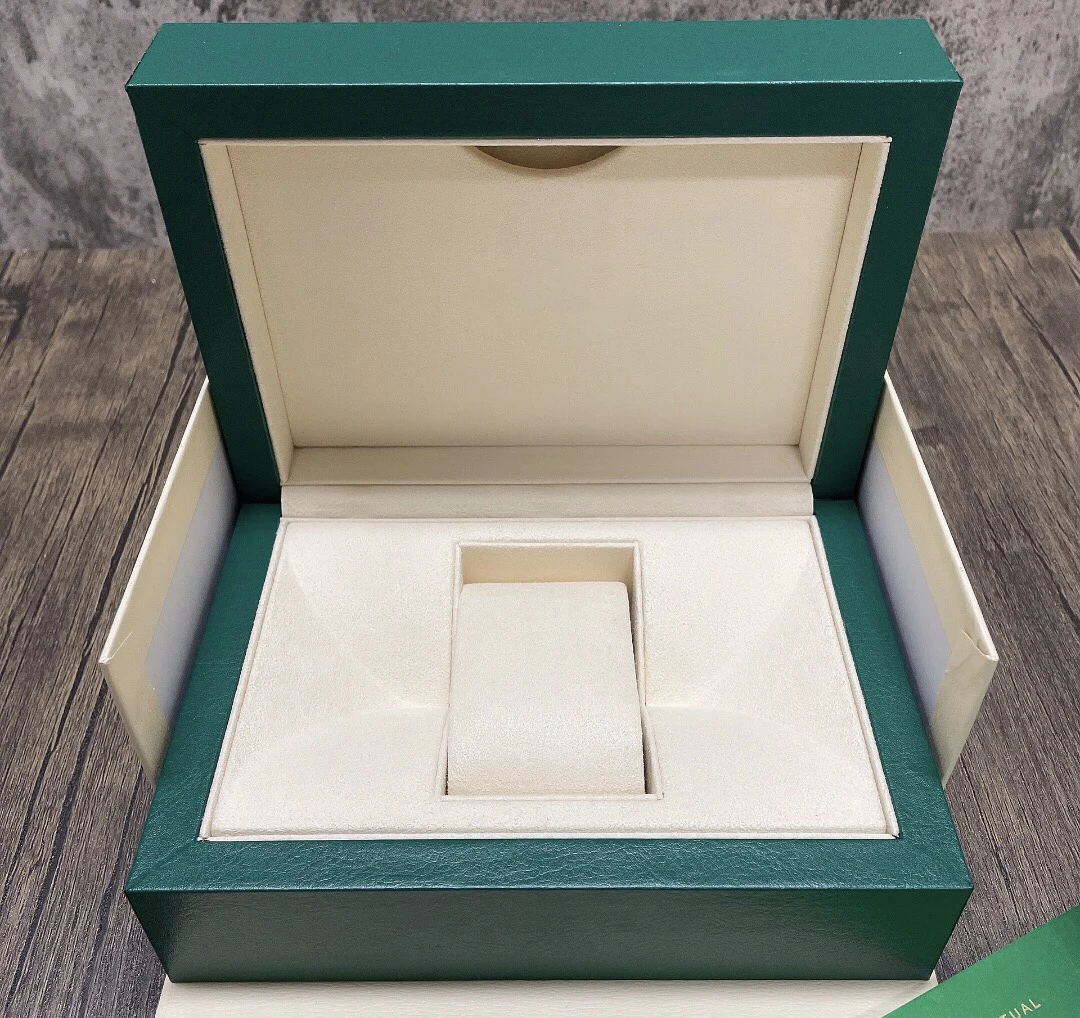 

Factory Supplier Luxury Brand Green with Original Wooden Watch Box Papers Card Wallet Boxes Cases Wristwatch AAA Watches