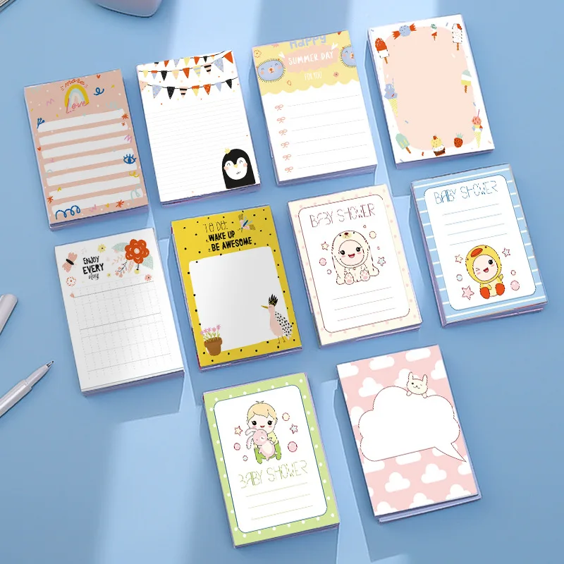 

50 Sheets Memo Pad Cartoon Cute Kawaii Animal Bookmarks Notepaper Page Flags Loose Leaf Tab School Supplies Office Stationary