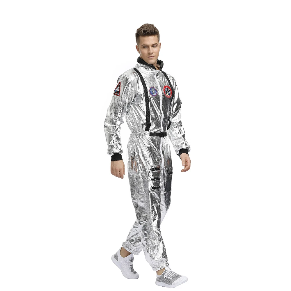 Men Astronaut Alien Spaceman Cosplay Halloween Costumes Carnival Party Adult Women Pilots Outfits Group Couple Matching Clothes