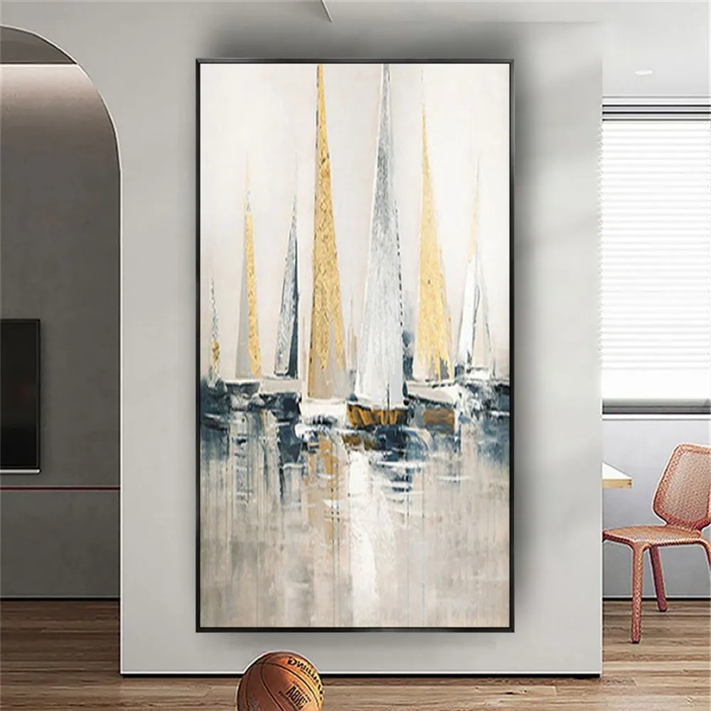 

Large Size Knife Sea Boat Best Handmade Abstract Oil Painting On Canvas Modern Wall Art Painting For Living Room Home Decor