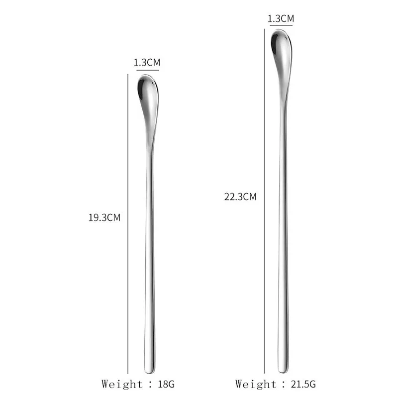 

Coffee Stirring Spoon Stainless Steel Long Handled Deep Pot Mixing Scoops Home Teaspoons Kitchen Accessories