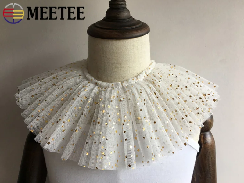 Meetee 10 ярдов (5 см) 5 (10 Звездная отделка из сетки кружева ткань плиссированная лента