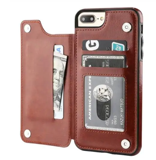 Чехол из искусственной кожи в стиле ретро для iPhone 12 11 Pro Max несколько держателей