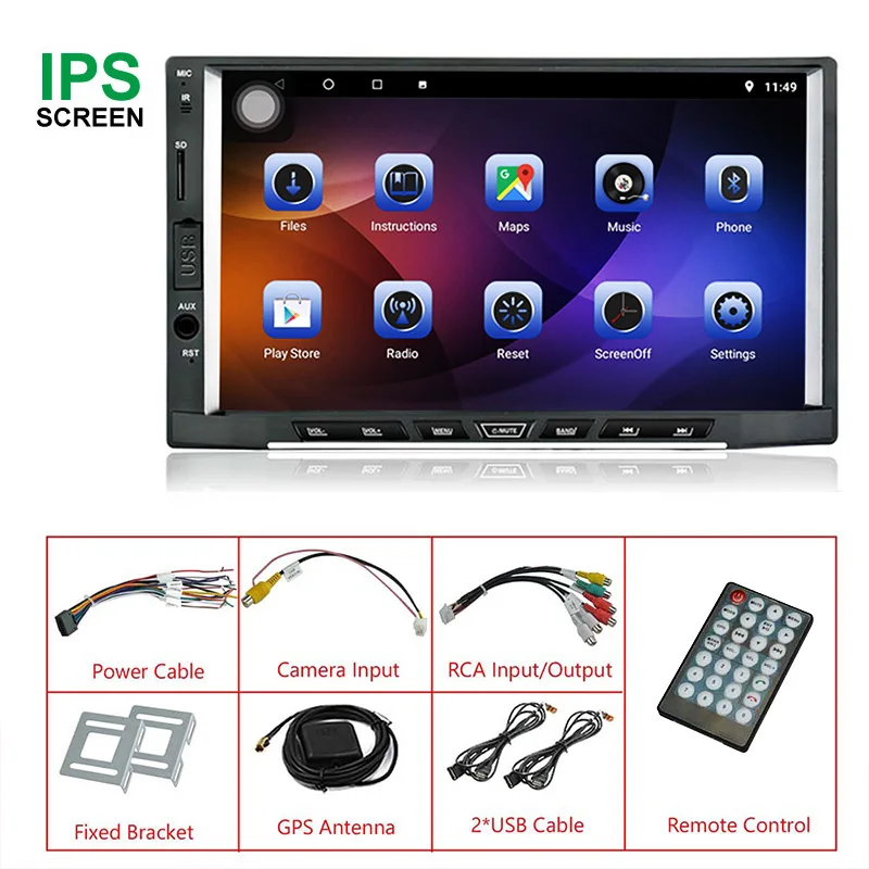 " ips Android 8,1 2G+ 16G 8 COR 2DIN мультимедийный плеер универсальный автомобильный Радио gps Аудио Стерео Авторадио Bluetooth Навигация DVD